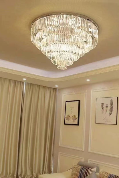Multi Layers Round Raindrop Chandelier - morylighting