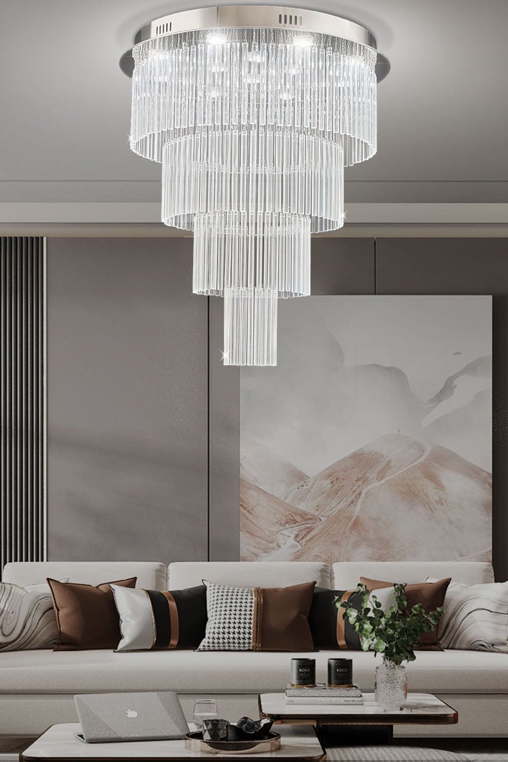 Multi Layers Round Raindrop Chandelier - morylighting
