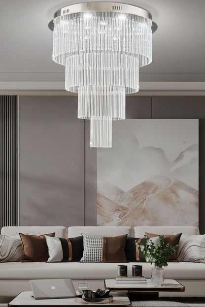 Multi Layers Round Raindrop Chandelier - morylighting
