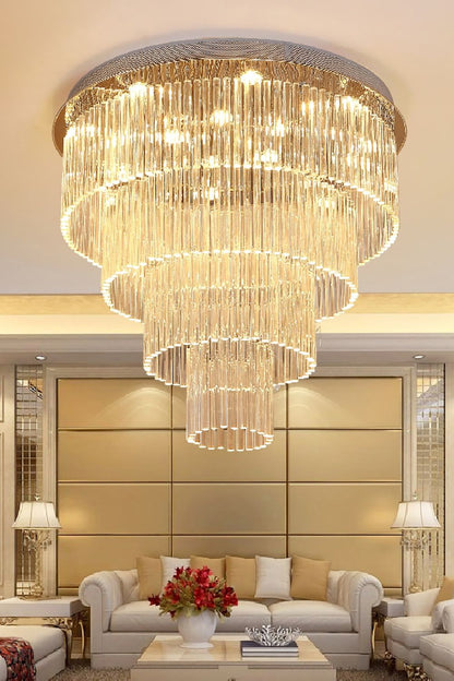 Multi Layers Round Raindrop Chandelier - morylighting