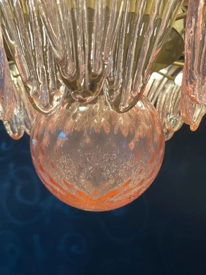 Murano Chandelier – Palmette – 58 glass – Pink