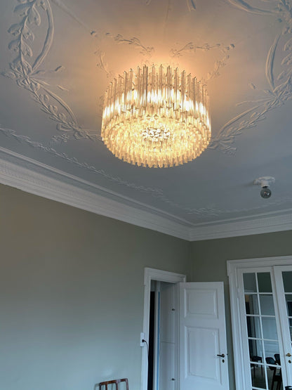 Murano Chandelier – Triedri Round – 265 prisms – Pink