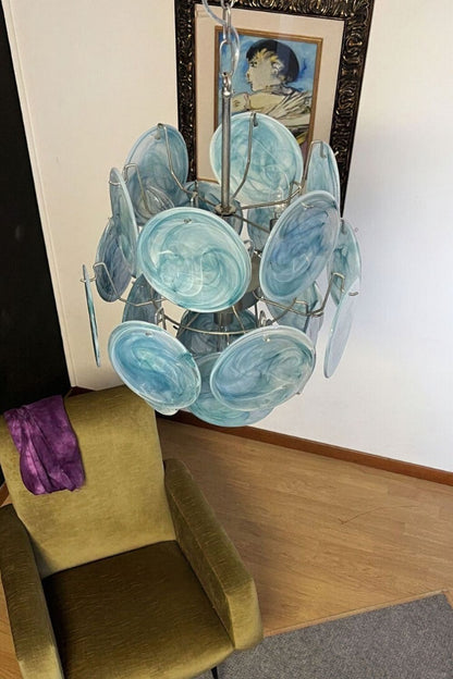 Vintage Art Blue Discs Chandelier - view 12 | morylighting