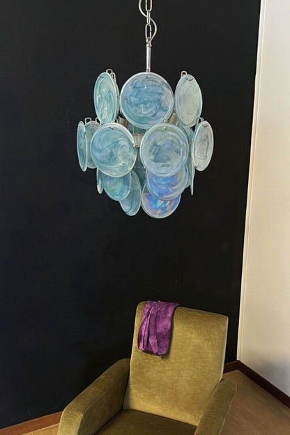 Vintage Art Blue Discs Chandelier - view 14 | morylighting