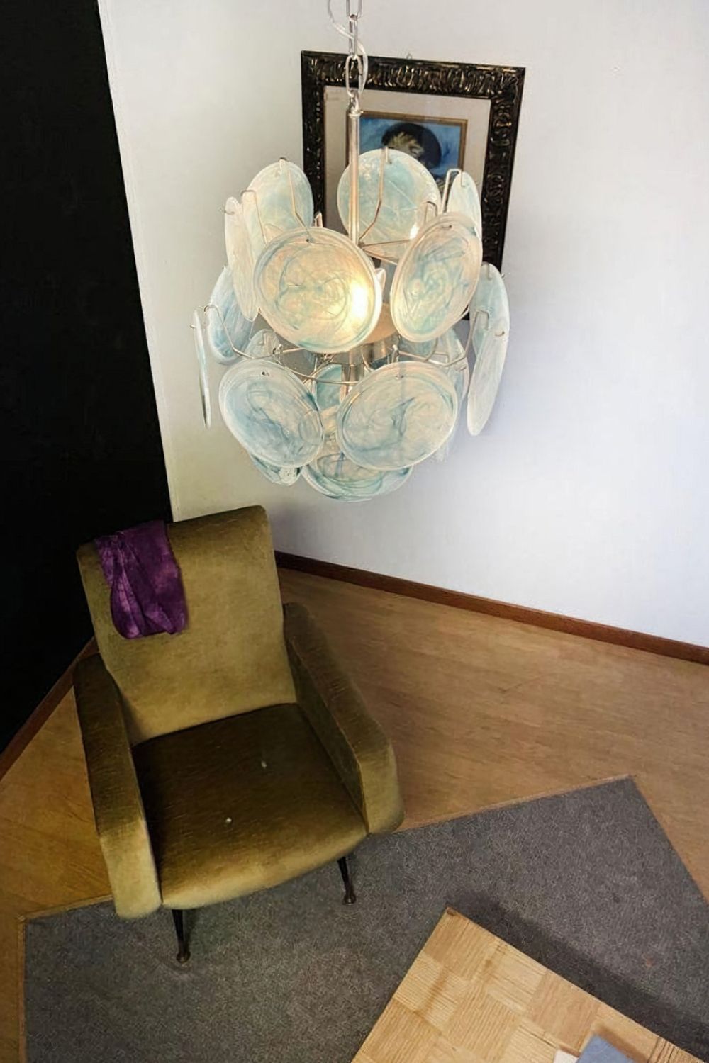 Vintage Art Blue Discs Chandelier - view 10 | morylighting