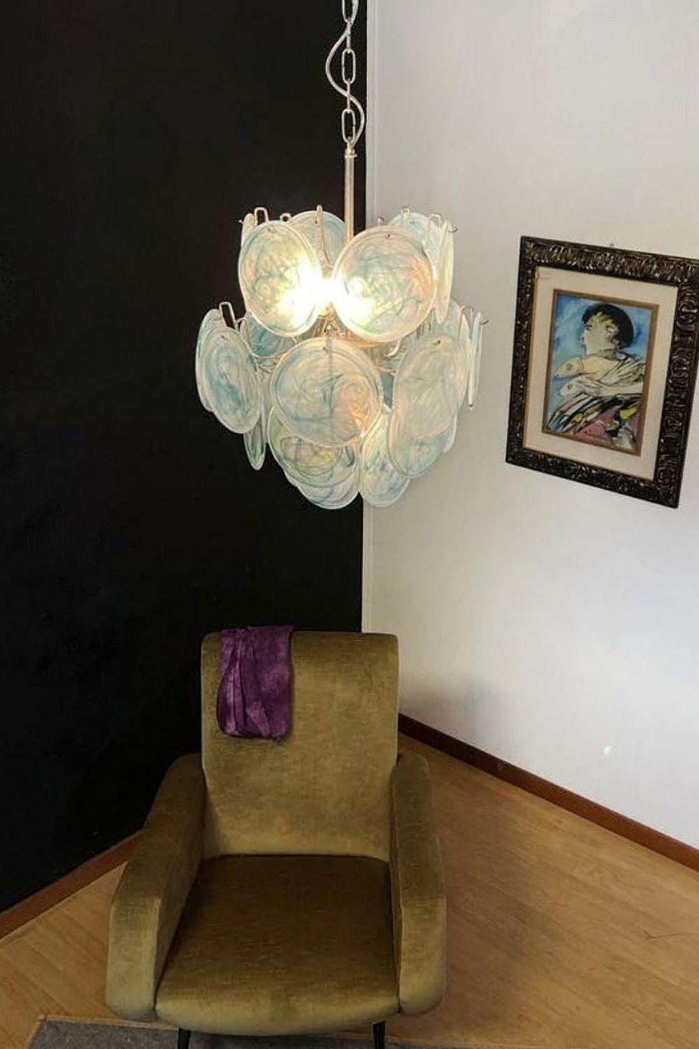 Vintage Art Blue Discs Chandelier - view 11 | morylighting