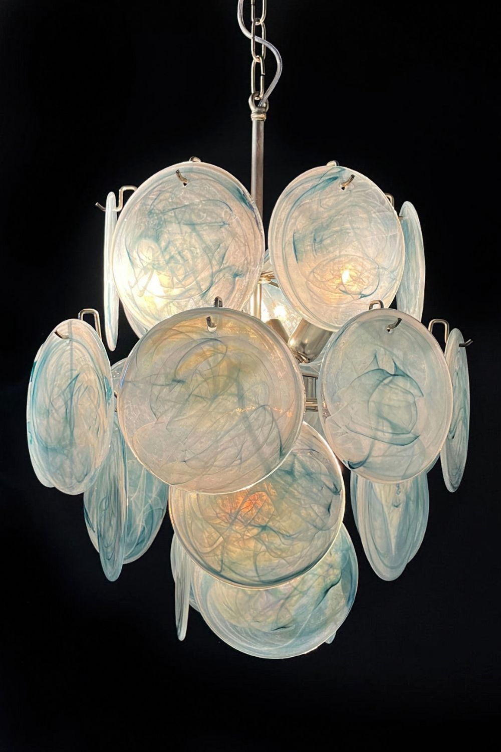 Vintage Art Blue Discs Chandelier - view 18 | morylighting