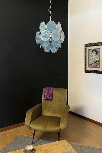 Vintage Art Blue Discs Chandelier - view 6 | morylighting