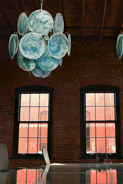 Vintage Art Blue Discs Chandelier - view 13 | morylighting