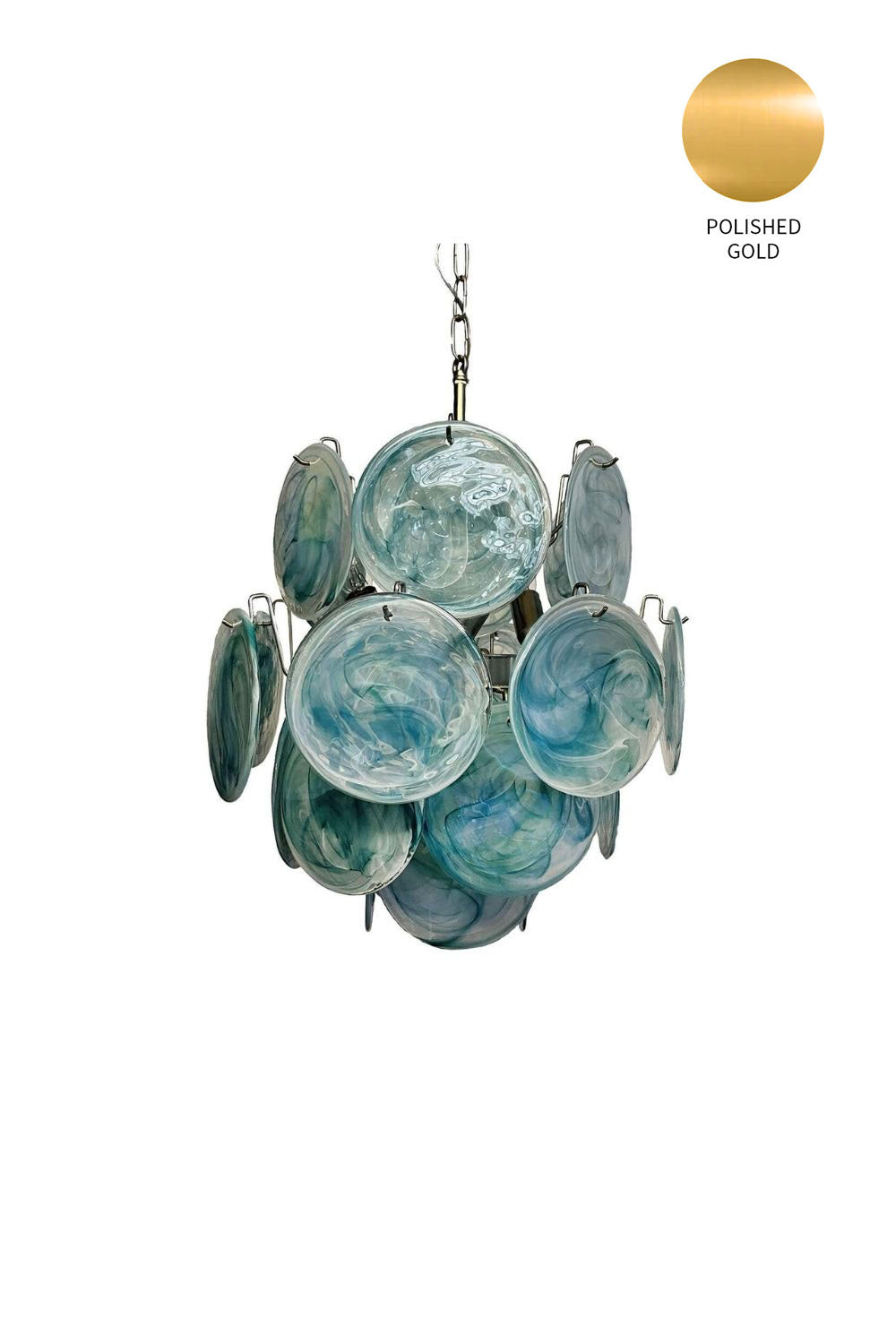 Vintage Art Blue Discs Chandelier - view 23 | morylighting