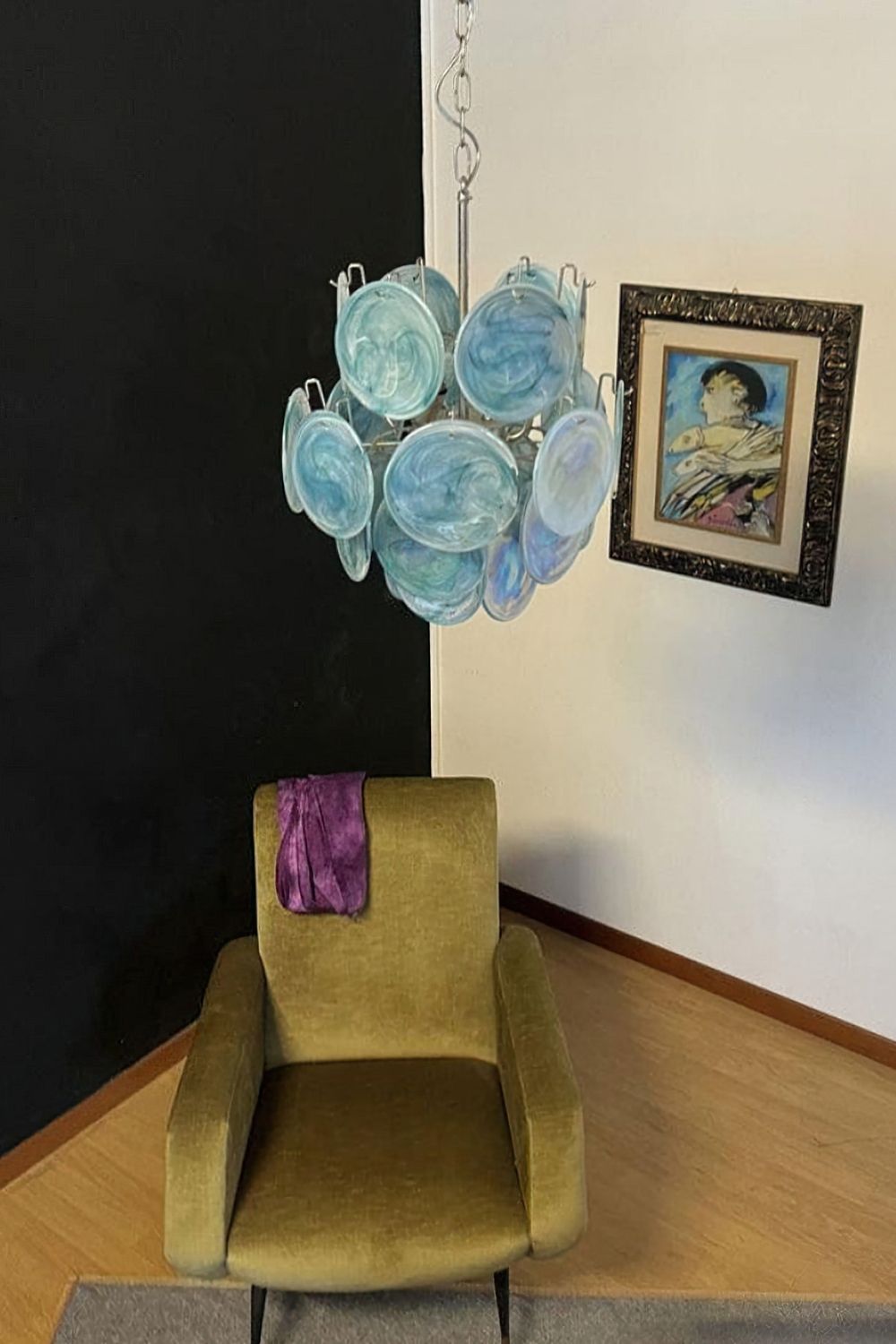 Vintage Art Blue Discs Chandelier - view 8 | morylighting