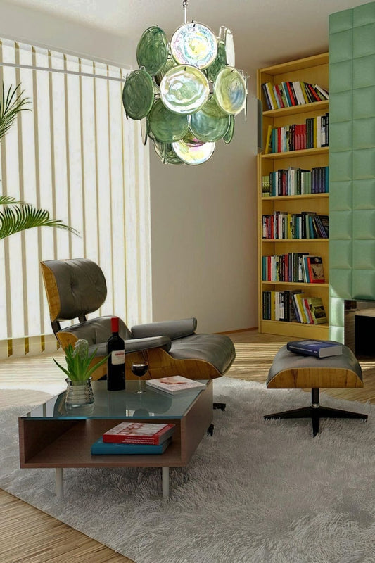 Vintage Art Green Discs Chandelier - view 2 | morylighting