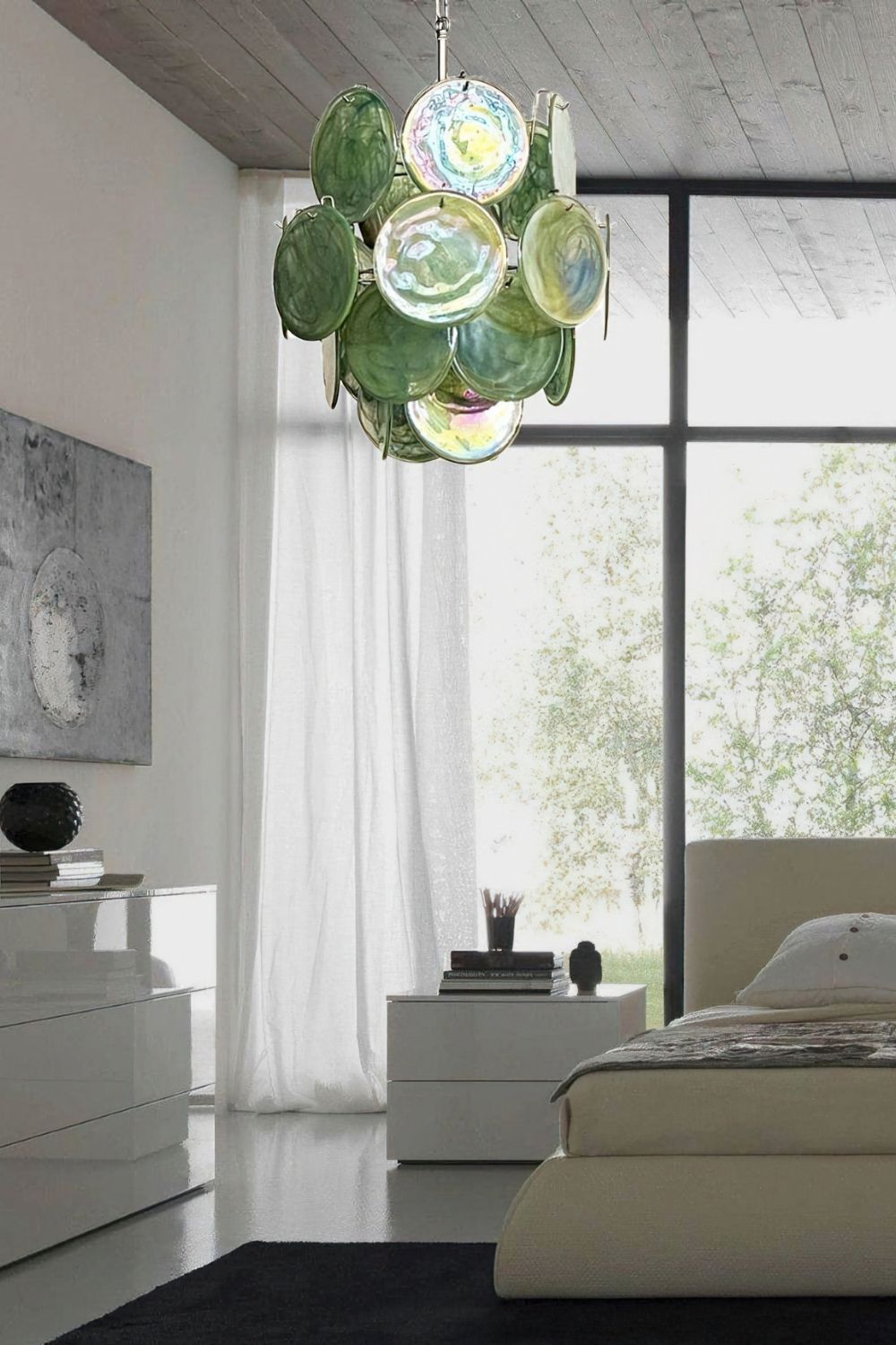 Vintage Art Green Discs Chandelier - view 5 | morylighting