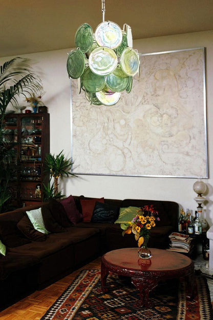 Vintage Art Green Discs Chandelier - view 3 | morylighting