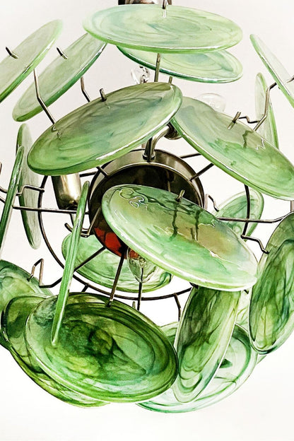 Vintage Art Green Discs Chandelier - view 25 | morylighting