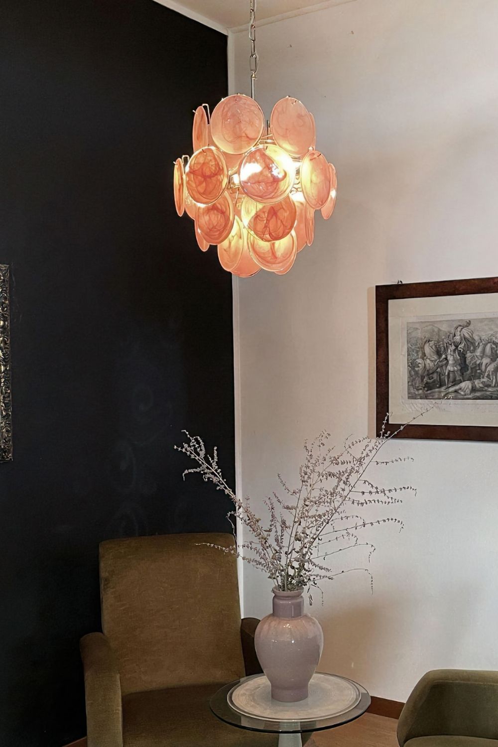 Vintage Art Pink Discs Chandelier - view 9 | morylighting