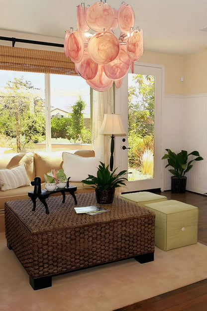 Vintage Art Pink Discs Chandelier - view 4 | morylighting