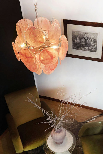 Vintage Art Pink Discs Chandelier - view 13 | morylighting