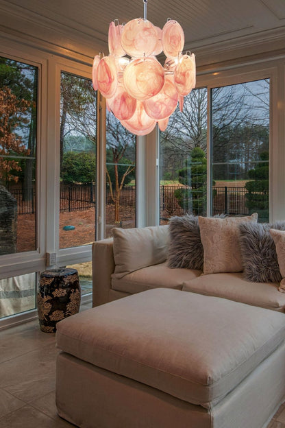 Vintage Art Pink Discs Chandelier - view 11 | morylighting