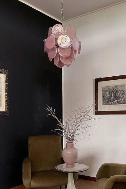 Vintage Art Pink Discs Chandelier - view 6 | morylighting