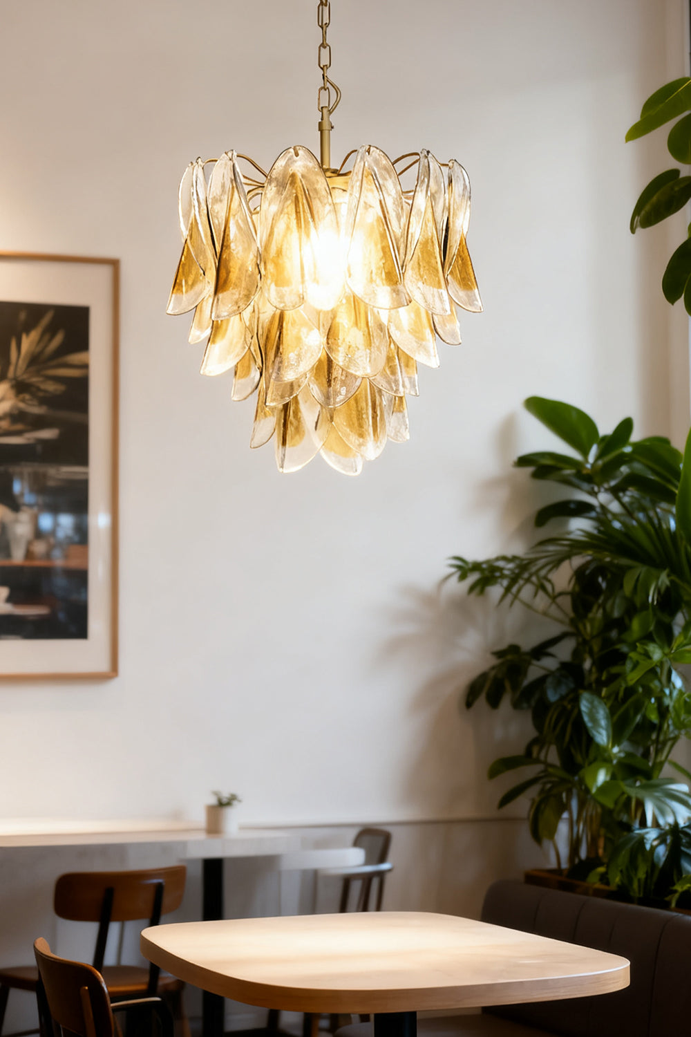 Art Amber  Glass Swallows  Chandelier - view 3 | morylighting
