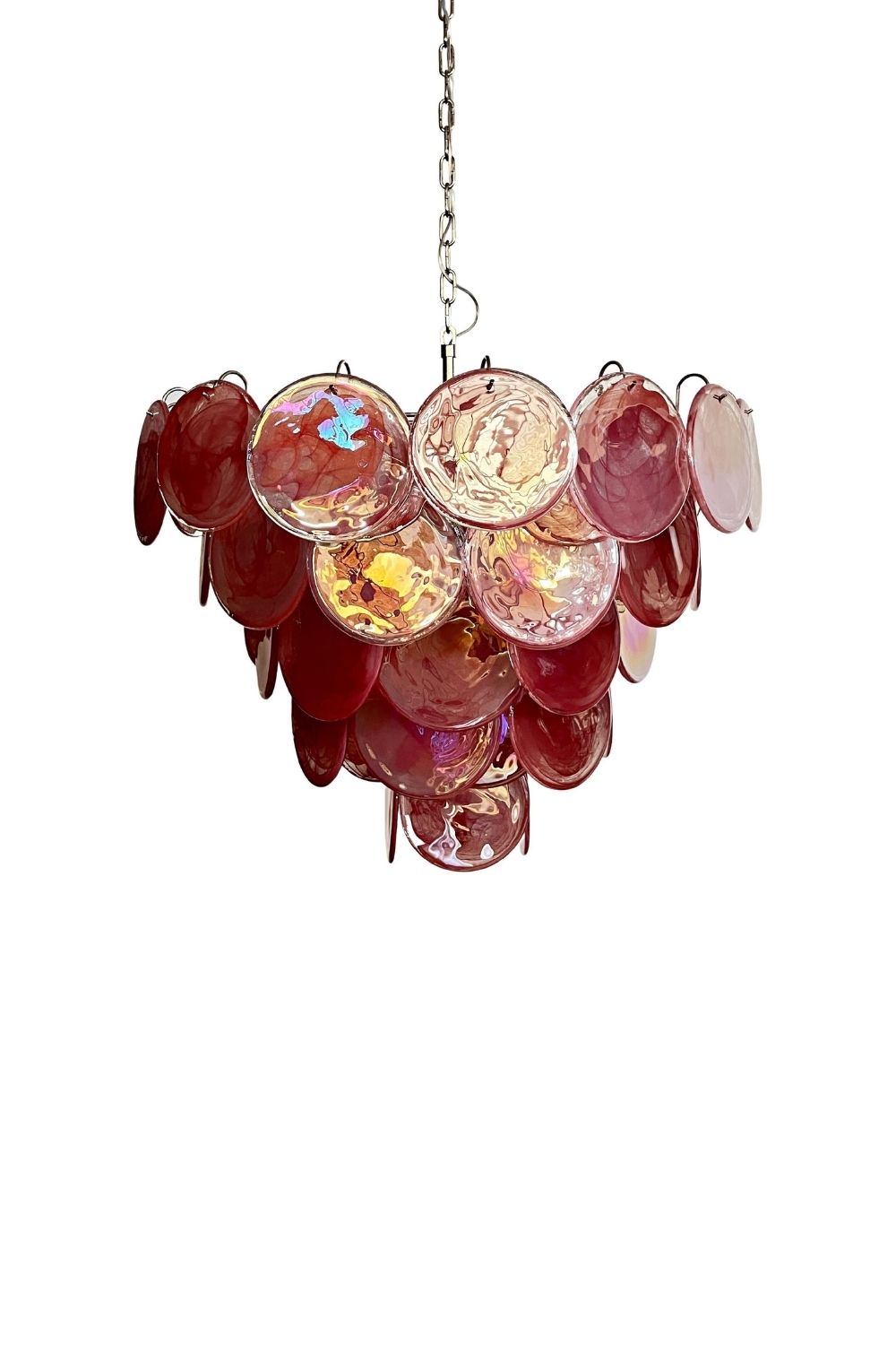 Pink Glass High Quality Art Iridescent Chandelier | morylighting
