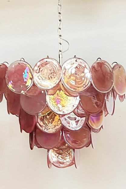 Pink Glass High Quality Art Iridescent Chandelier - view 19 | morylighting