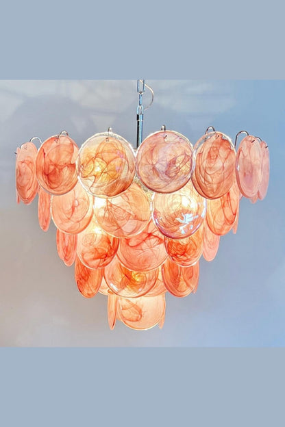 Pink Glass High Quality Art Iridescent Chandelier - view 16 | morylighting