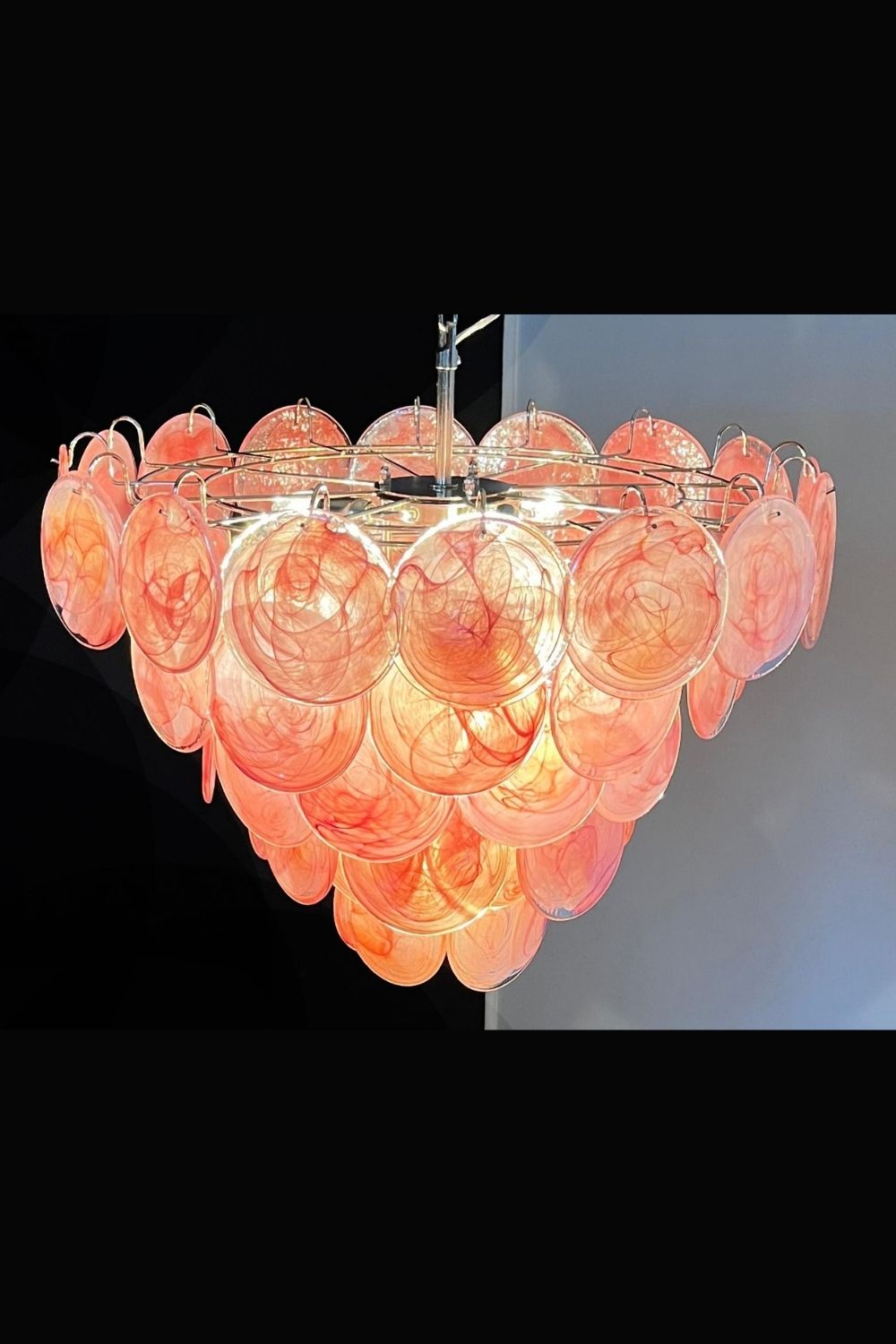 Pink Glass High Quality Art Iridescent Chandelier - view 20 | morylighting