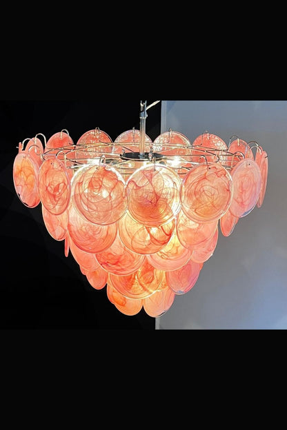 Pink Glass High Quality Art Iridescent Chandelier - view 20 | morylighting