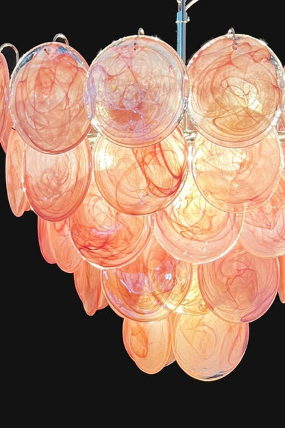 Pink Glass High Quality Art Iridescent Chandelier - view 21 | morylighting
