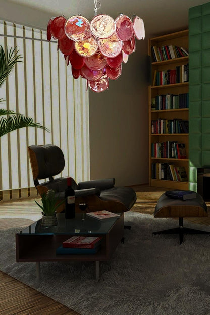 Pink Glass High Quality Art Iridescent Chandelier - view 14 | morylighting