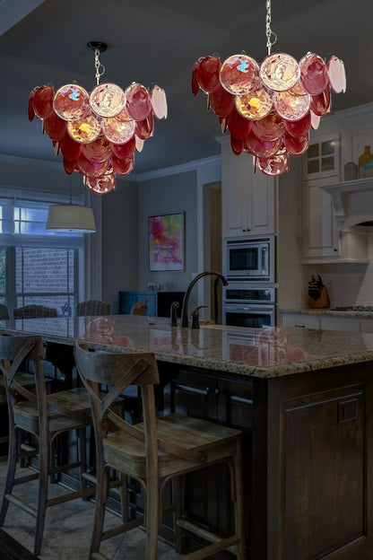 Pink Glass High Quality Art Iridescent Chandelier - view 15 | morylighting