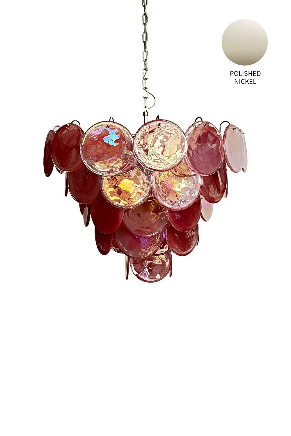 Pink Glass High Quality Art Iridescent Chandelier - view 29 | morylighting