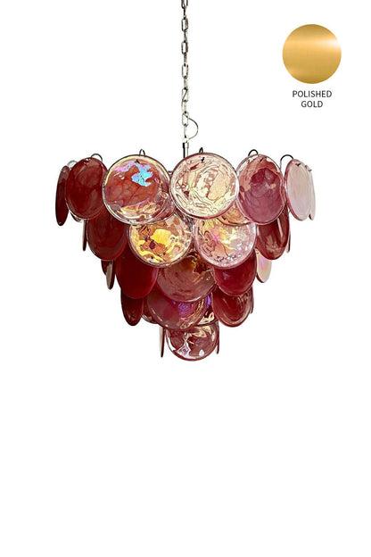 Pink Glass High Quality Art Iridescent Chandelier - view 30 | morylighting