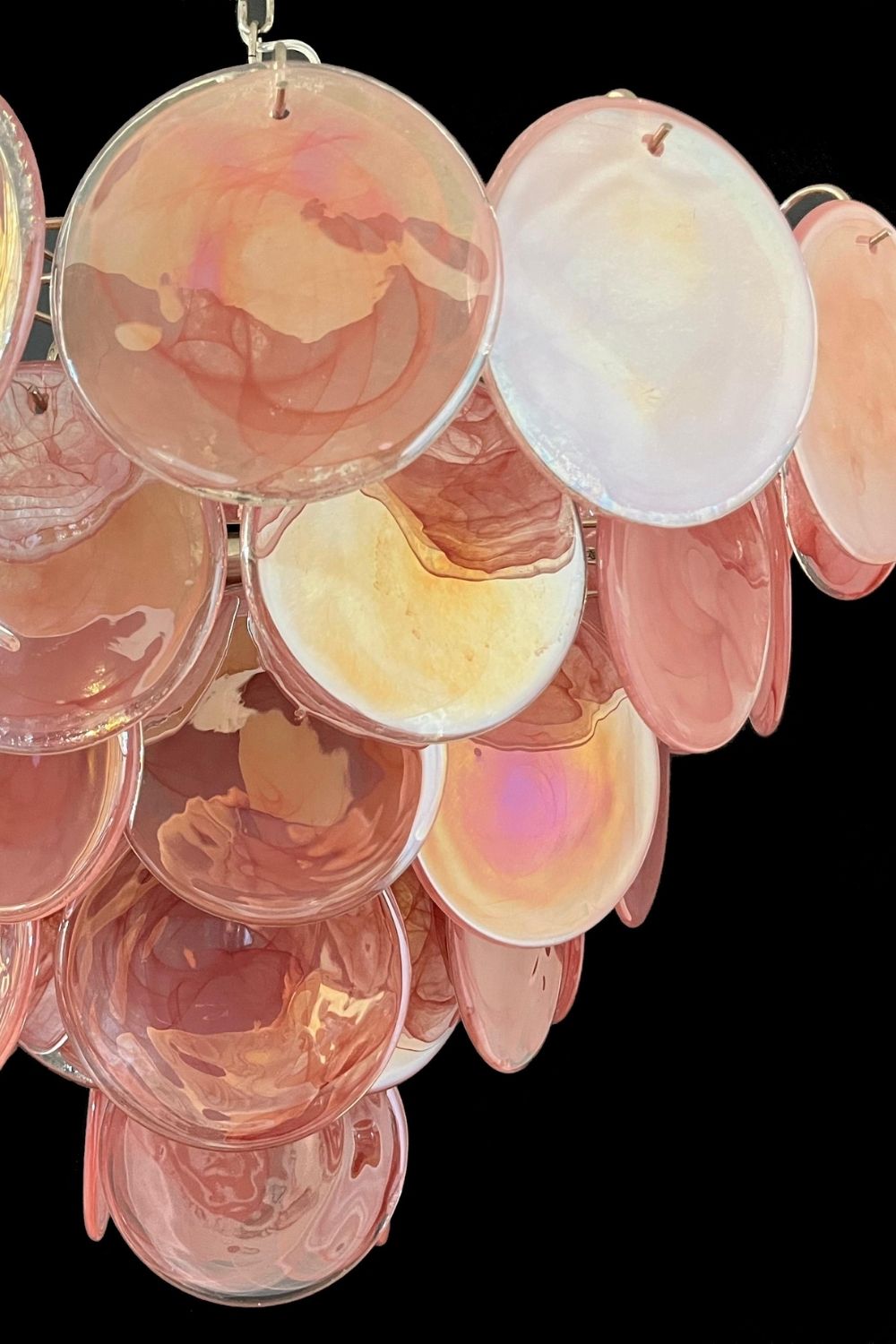 Pink Glass High Quality Art Iridescent Chandelier - view 23 | morylighting
