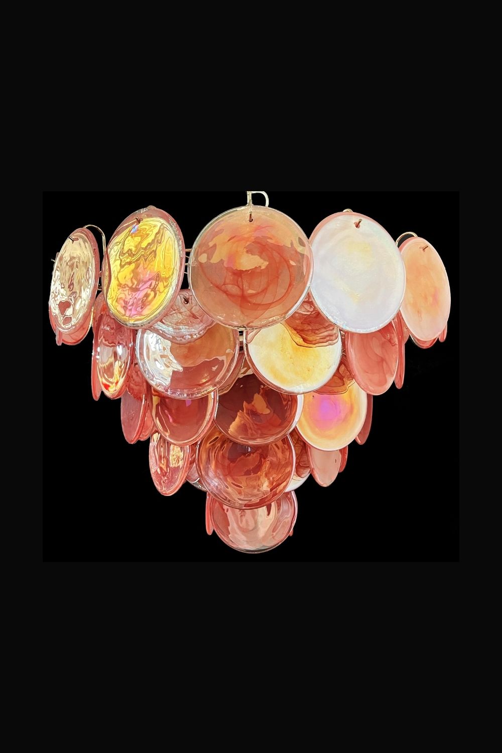 Pink Glass High Quality Art Iridescent Chandelier - view 18 | morylighting