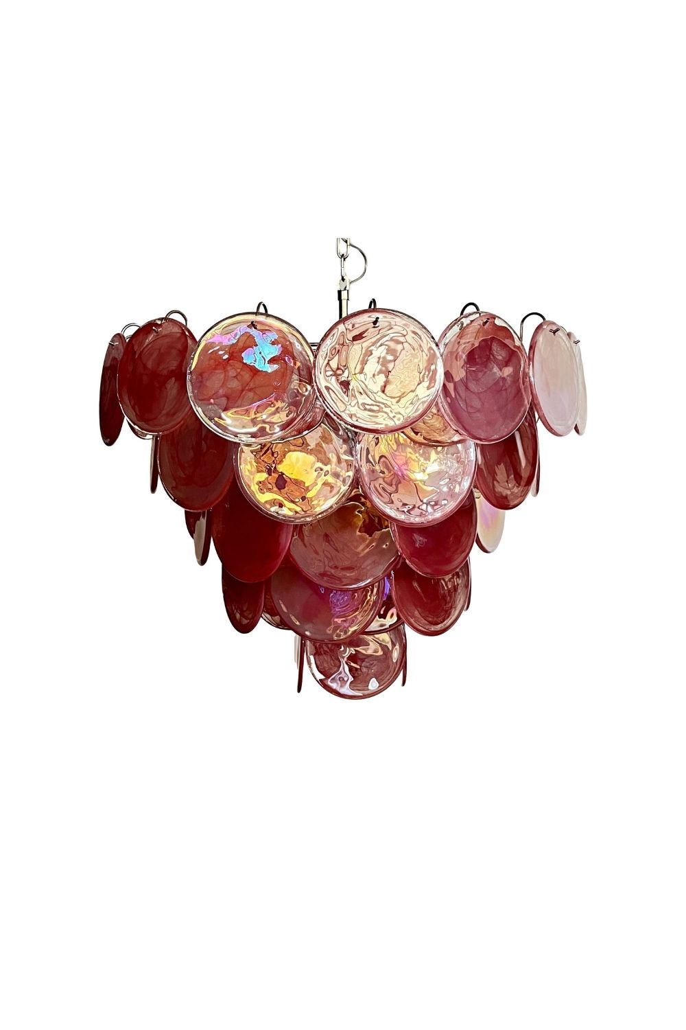 Pink Glass High Quality Art Iridescent Chandelier - view 27 | morylighting