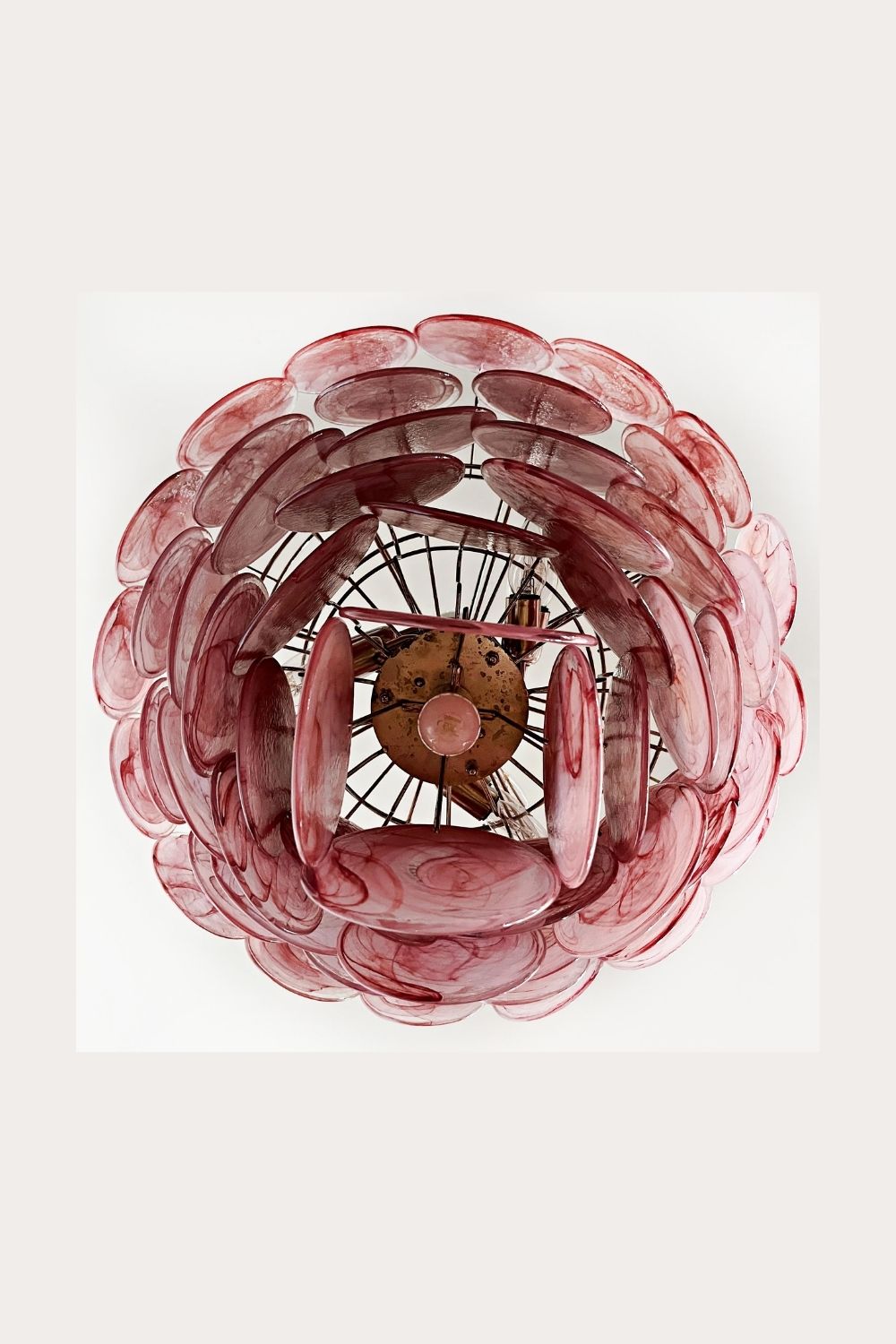 Pink Glass High Quality Art Iridescent Chandelier - view 25 | morylighting
