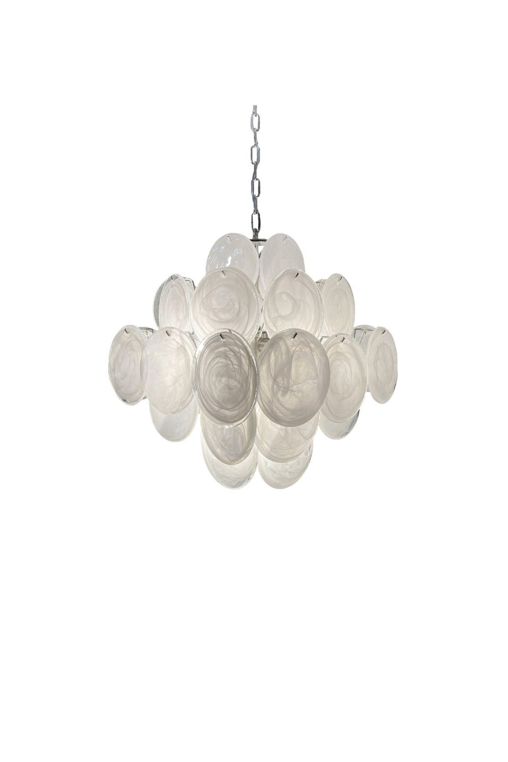 Vintage Art White Glass Disks Chandelier | morylighting