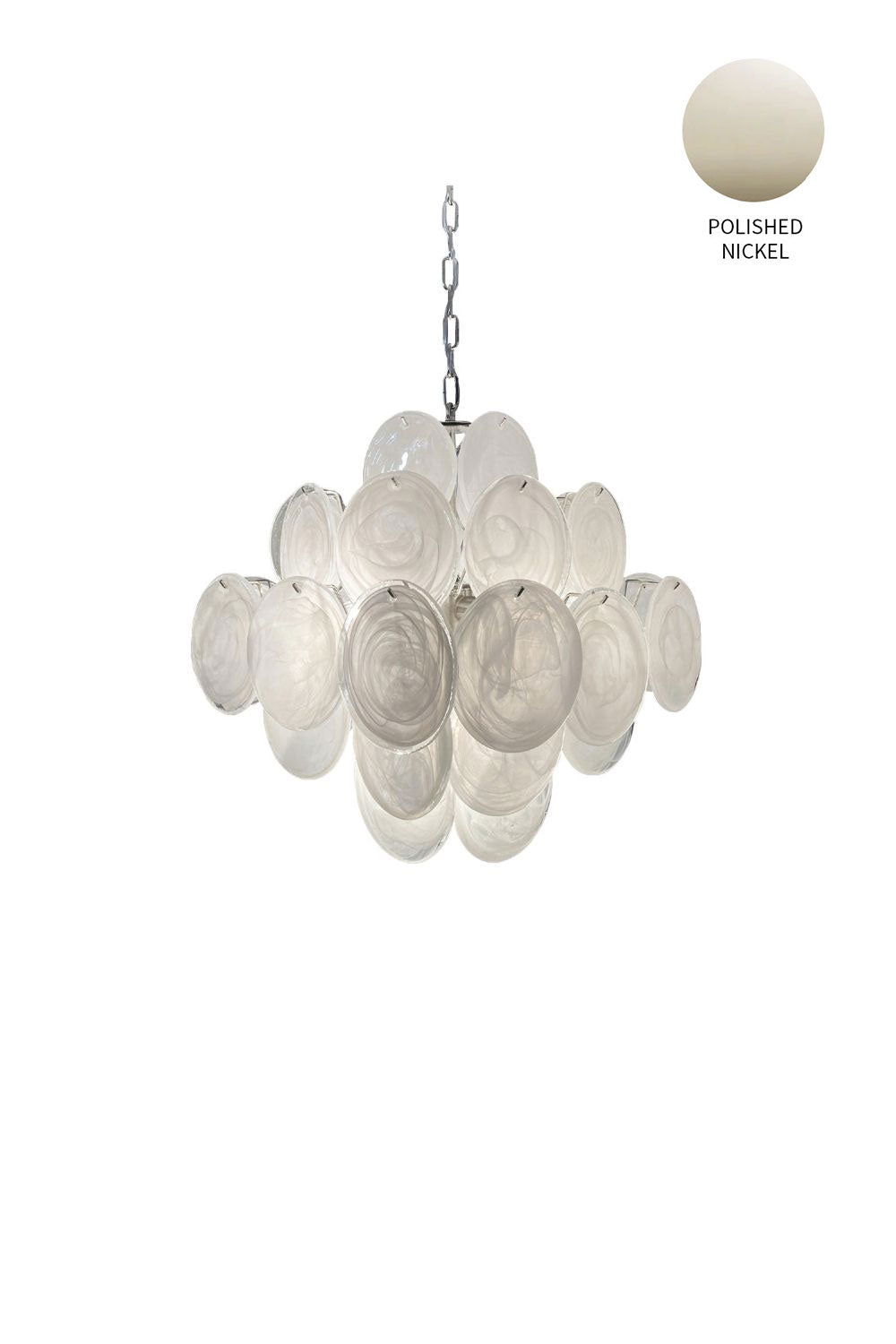 Vintage Art White Glass Disks Chandelier - view 25 | morylighting