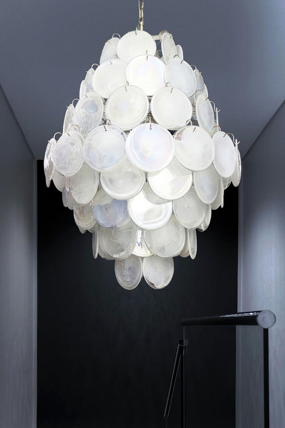 Wonderful Vintage Art White Discs Chandelier - view 11 | morylighting