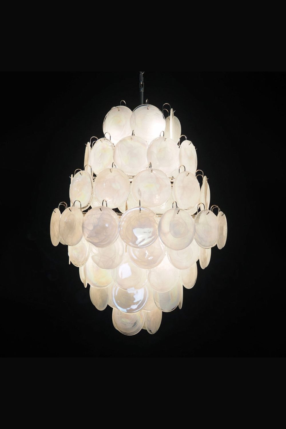 Wonderful Vintage Art White Discs Chandelier - view 23 | morylighting