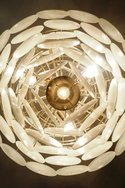 Wonderful Vintage Art White Discs Chandelier - view 18 | morylighting
