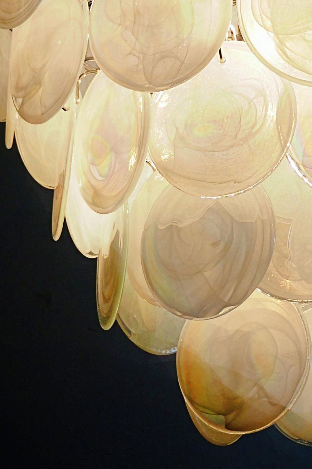 Wonderful Vintage Art White Discs Chandelier - view 19 | morylighting