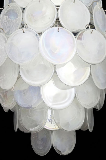 Wonderful Vintage Art White Discs Chandelier - view 20 | morylighting