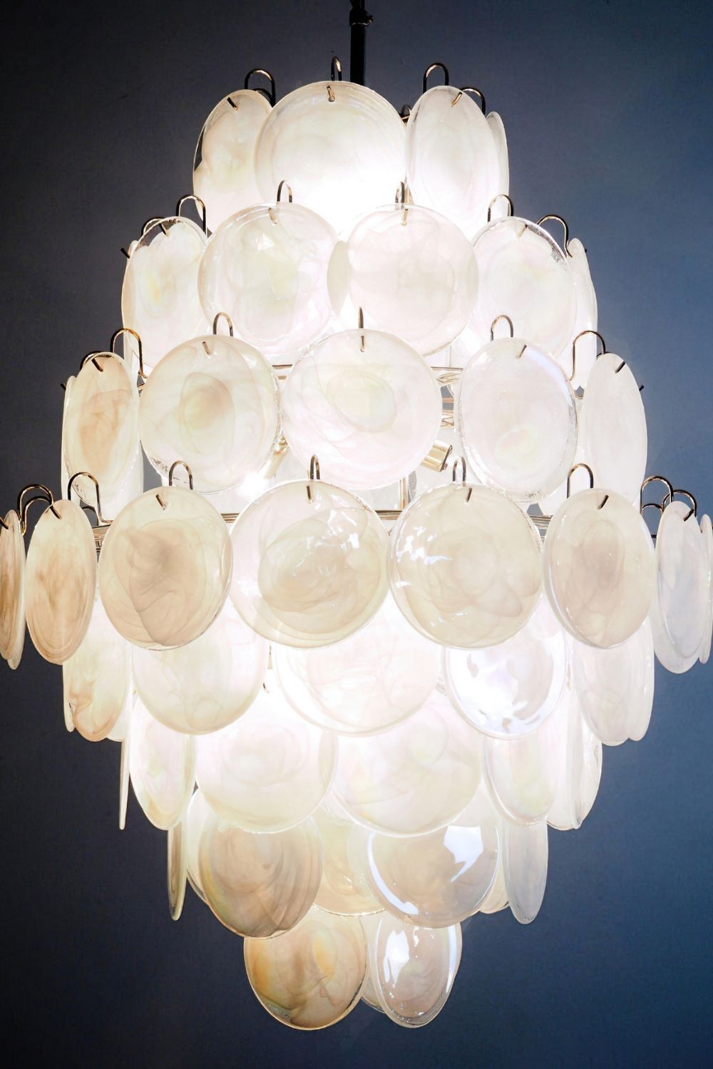 Wonderful Vintage Art White Discs Chandelier - view 22 | morylighting