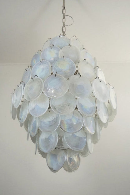 Wonderful Vintage Art White Discs Chandelier - view 17 | morylighting