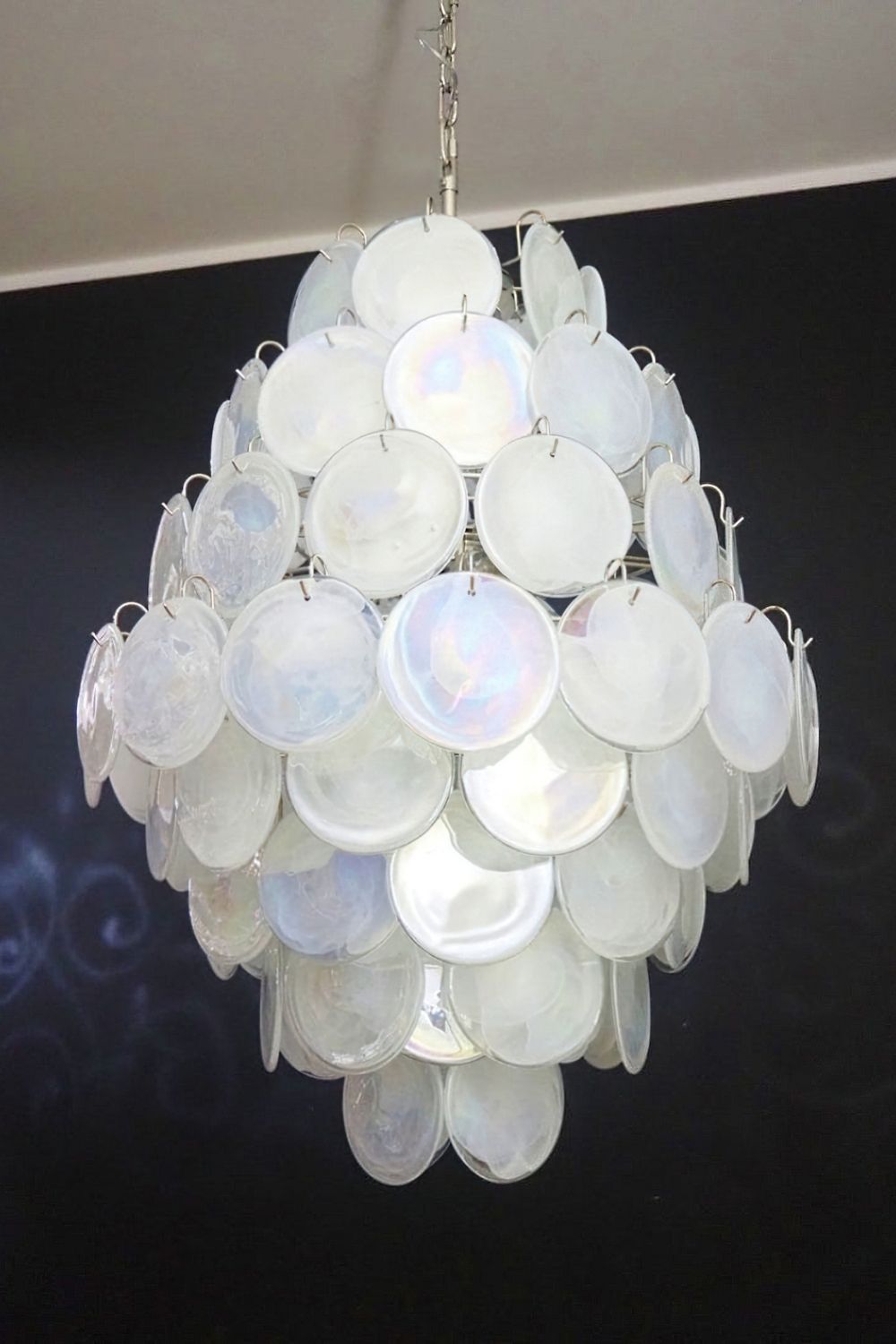 Wonderful Vintage Art White Discs Chandelier - view 12 | morylighting