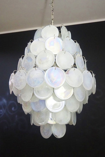 Wonderful Vintage Art White Discs Chandelier - view 12 | morylighting